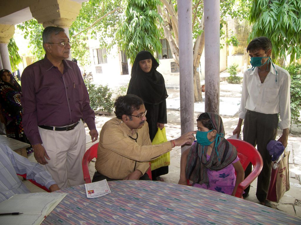 Dr. Rajeev Gupta Checking TB Patient in our camp.