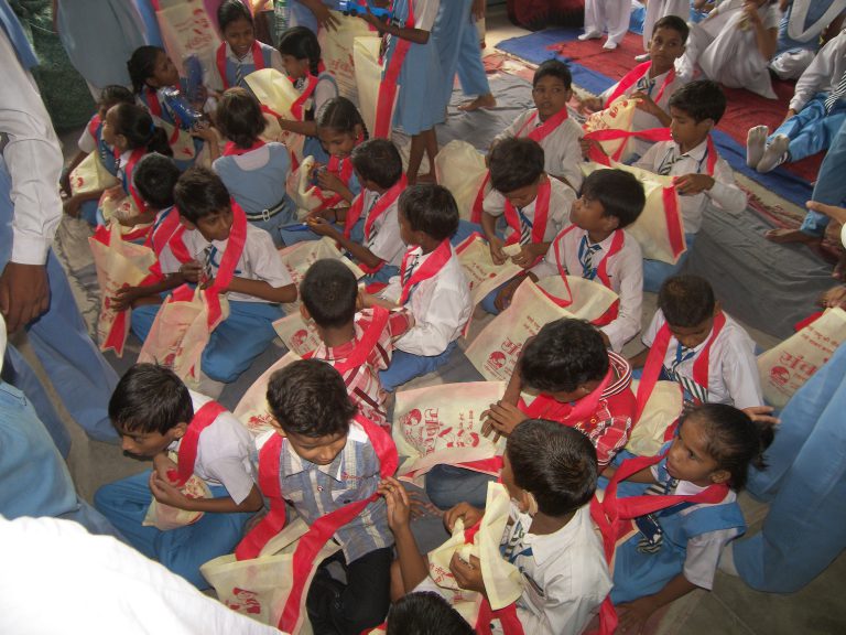 Distribution of study material to Special children (Deaf & Dumb).