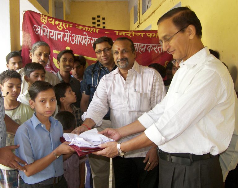 Distribution of dress among the children.