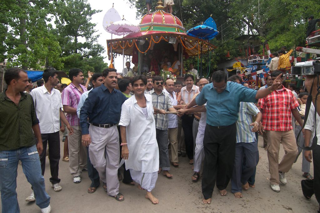 Pulling Rath of God at Rathyatra Mela with Mr. Ajay Rai (MLA) and Alok Shapuri trusti Rathyatra Mela.