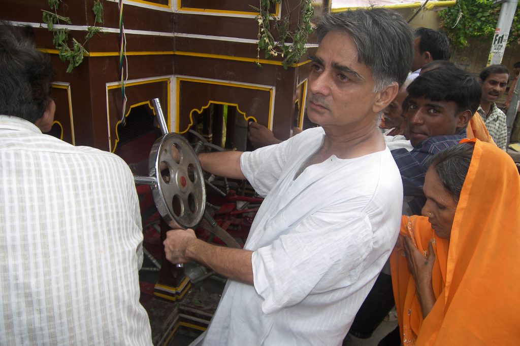 Pulling Rath of God at Rathyatra Mela by Mr. Deepak Shapuri trusti Rathyatra Mela(President Sankalp ).