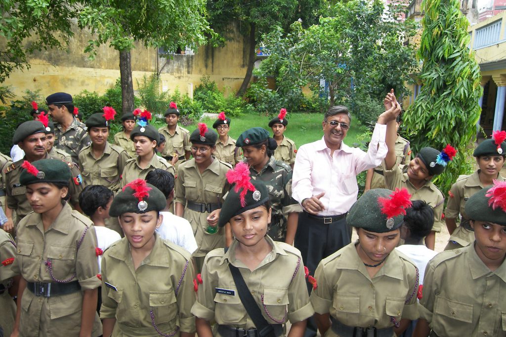 Mr. A.K Jain with NCC cadets .