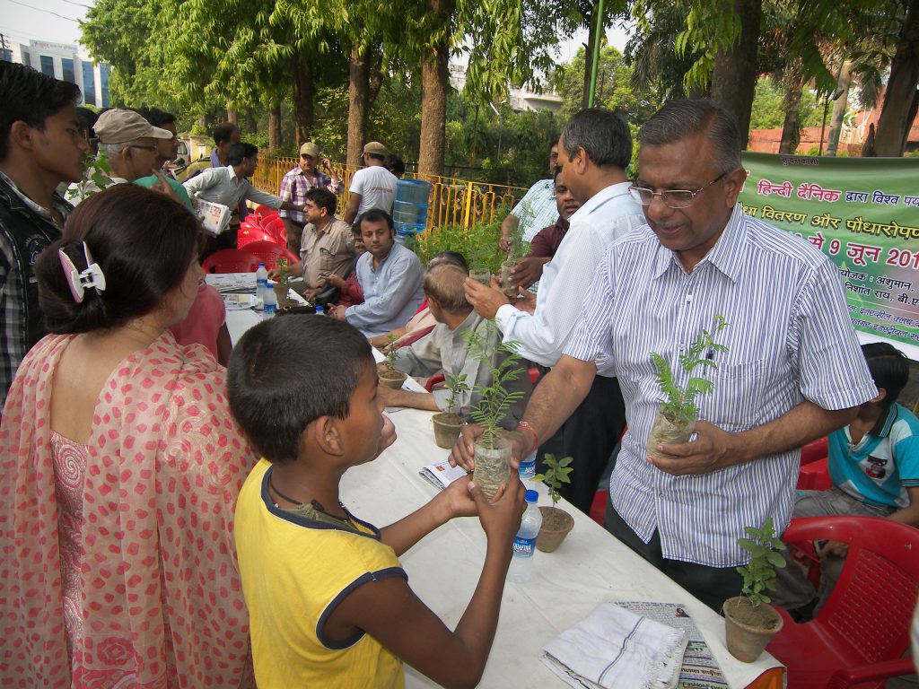 Distribution of Tulsi plant  by Mr. A.K Jain.