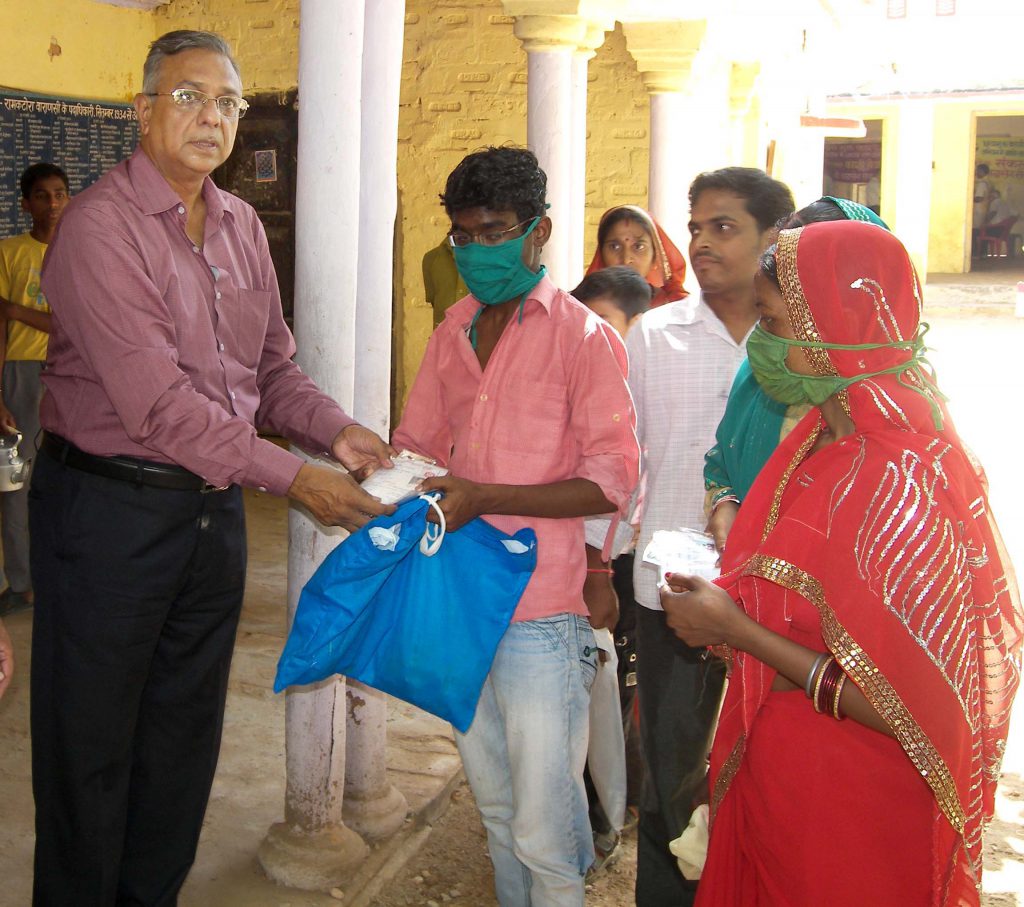 Distribution of Medicine by Mr. A.K Jain(Patron Sankalp)