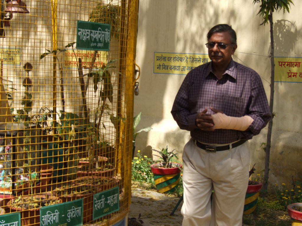 Mr A.K Jain (Patron Of Sankalp) in visiting Nav Grah Nakshatra Vtika.