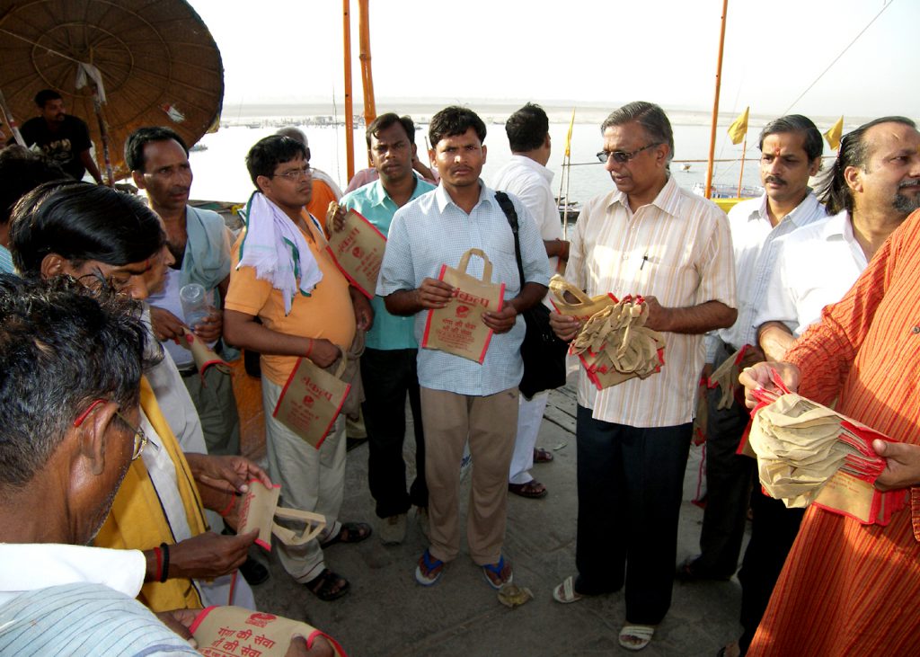 Cloth Bag Distribution at Ganga Ghat