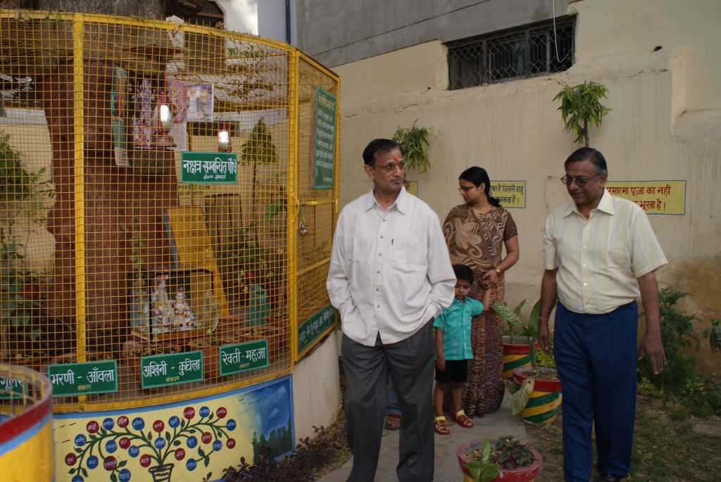 Mr. V.P Shukla (Jila Judge) visiting Nav Grah Nakshatra Vtika with Mr. A.K Jain..