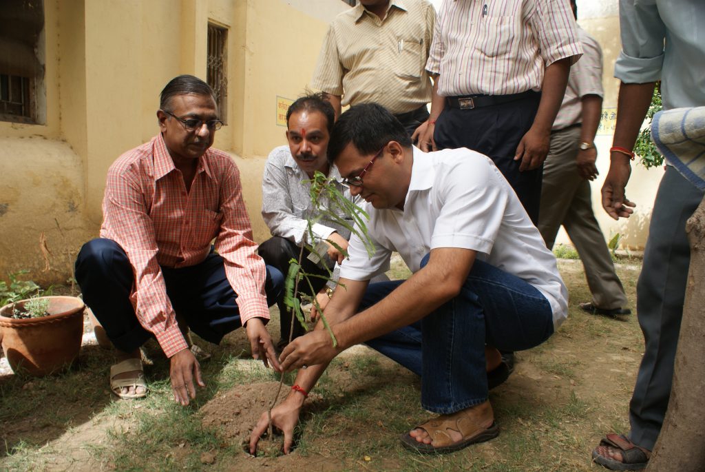 Plantation at Nakshatra Vatika by Mr. D.K Thakur (D.I.G)