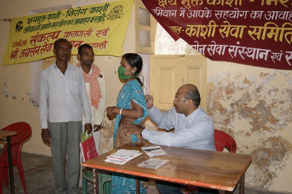 Dr. Kaushal Agrawal Checking patient in our TB Camp.