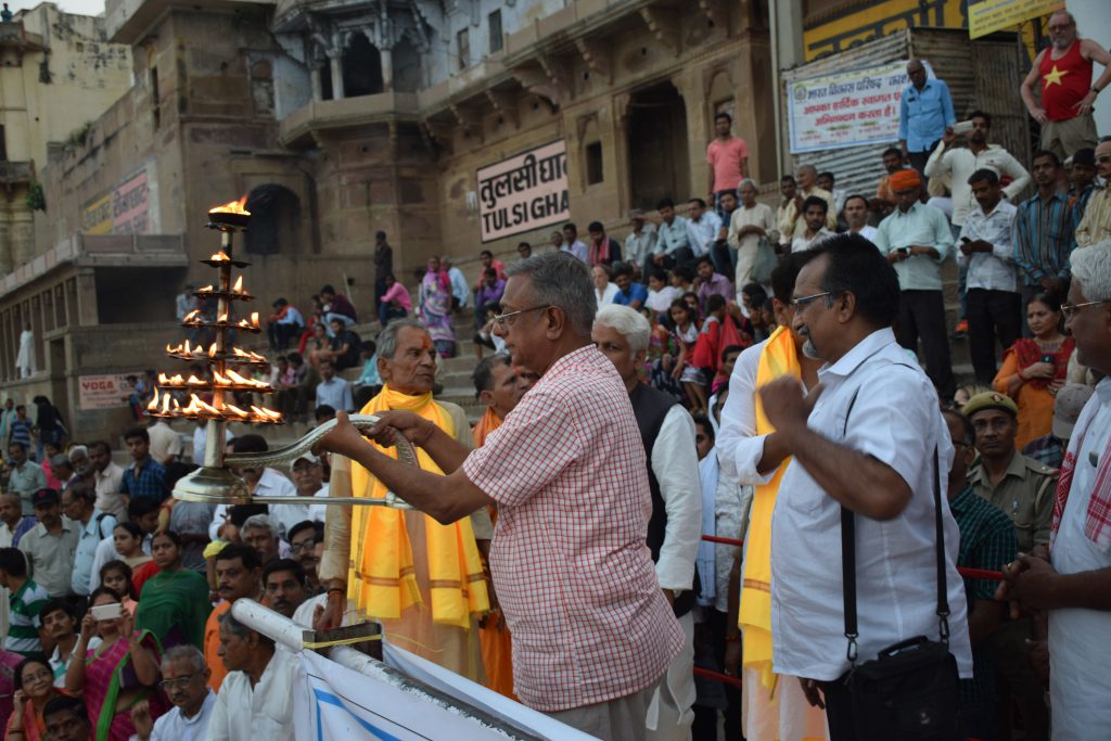 Praying to the Holy Ganga by Mr. A.K Jain.