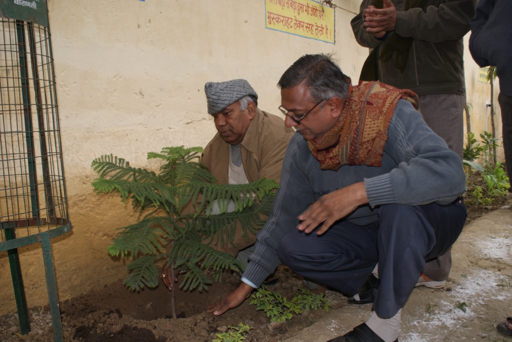 Plantation at Nakshatra Vatika by Mr. Nand Kishor ji with  Mr. A.K Jain.