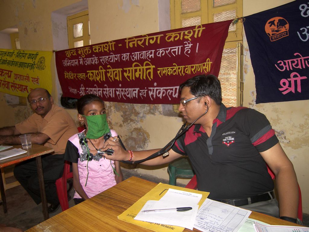 Dr. Anurag Chandra Agrawal Checking patient in our TB Camp.