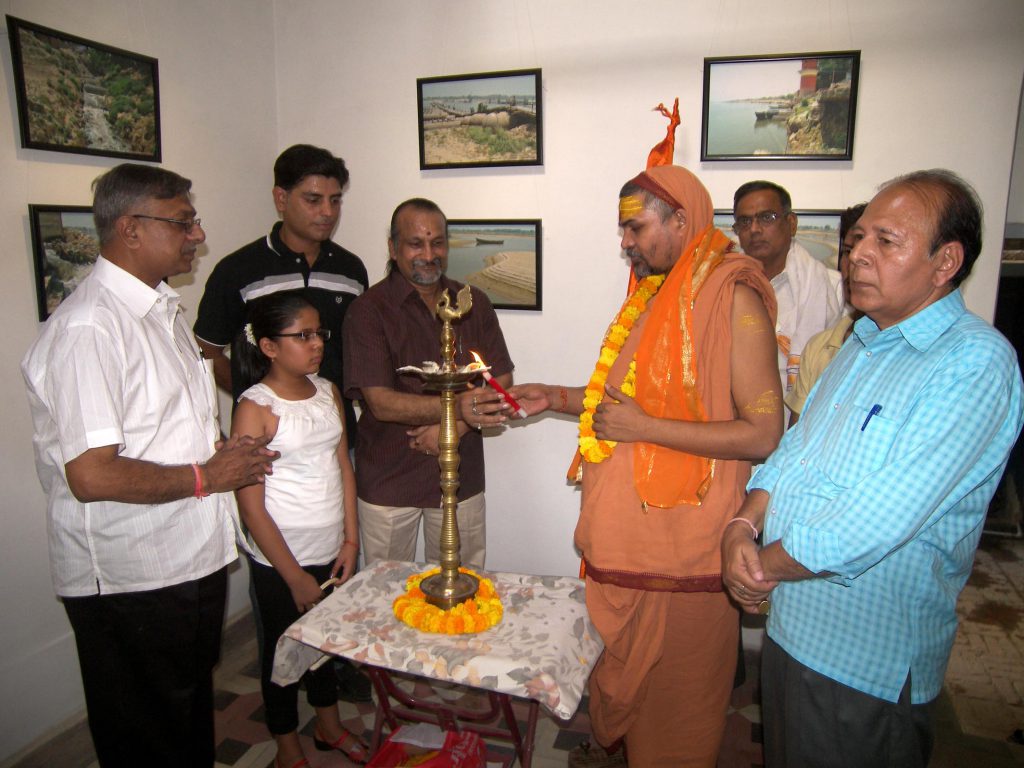 Inauguration of photo exhibition on The Ganga by Swami  Avimukteshwera Nand Maharaj ji.