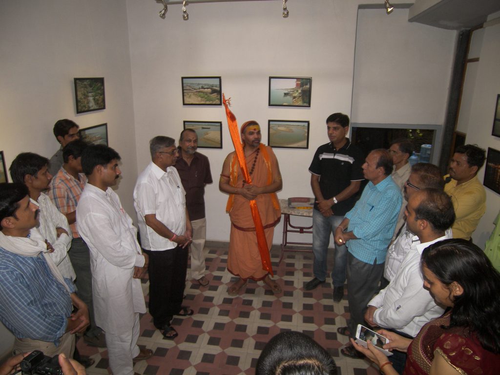 Swami Avimukteshwera Nand Maharaj ji having a look at the exhibition ..