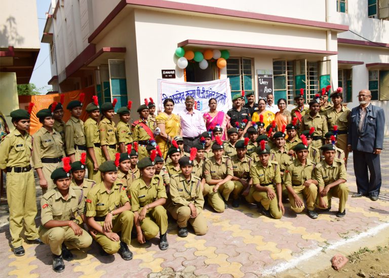 Mr. Anil Kumar Jain (Manager Aggresen Kanya P.G Collage) with NCC cadets .