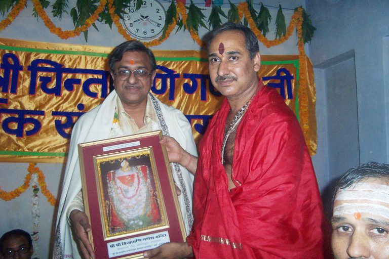 Mr.Anil Kumar honored by Mahant Chinta Mani Ganesh Society for his Excellence  in  Social Work.